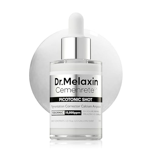 Dr.Melaxin Cemenrete Picotonic Shot Calcium Serum For Firming Density Collagen Serum Even Skin Tone and Skin Clarity AntiAging Dark Spot Care 1.01 Fl.Oz.