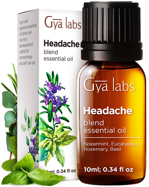 Gya Labs Headache Relief Essential Oil Blend 0.34 Fl Oz For Diffuser