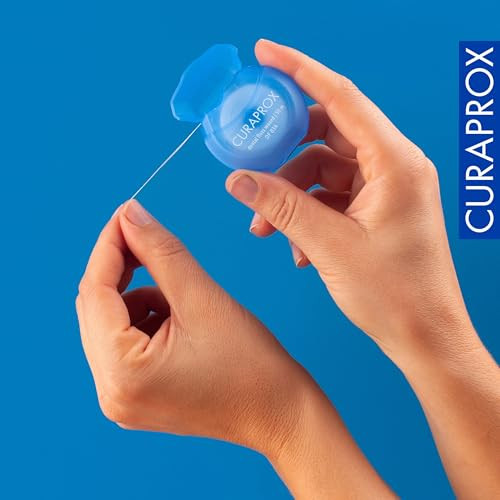 Curaprox Df 834 Dental Floss " Waxed Floss With Mint Flavour For Easy Handling In Tight Spaces 50 Metres Swiss Made