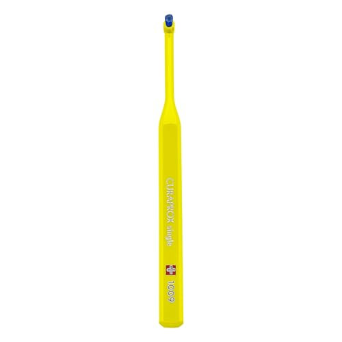 Curaprox SingleTuft Toothbrush " Extra Care For Braces And Implants Precision Gumline Cleaning Super Soft Bristles Single Pack Yellow