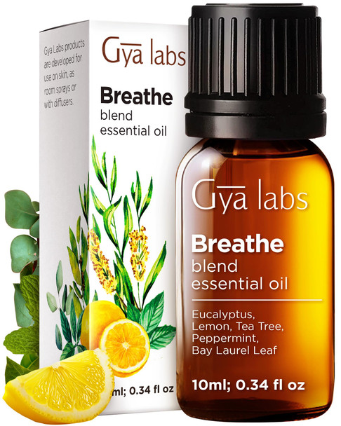 Gya Labs Breathe Essential Oil Blend 0.34 Fl Oz For Diffuser Hair