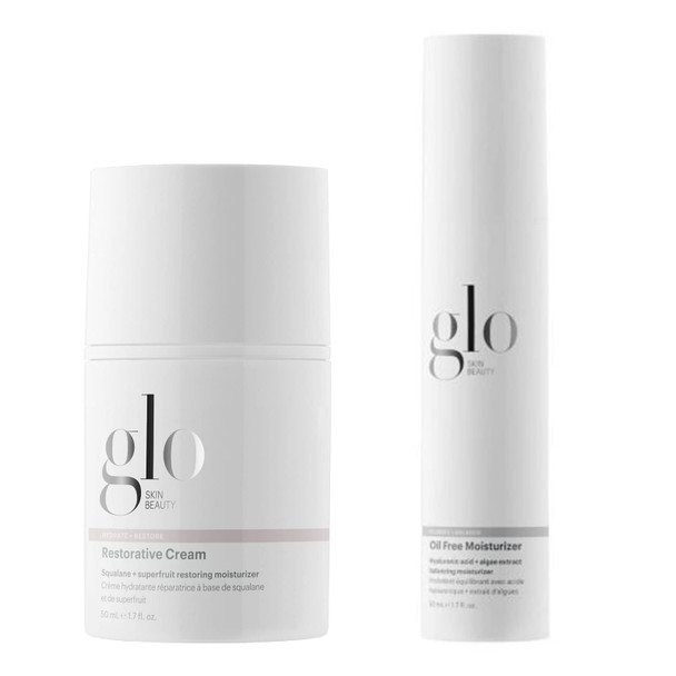 Glo Skin Beauty Restorative Cream and Oil Moisturizer Bundle
