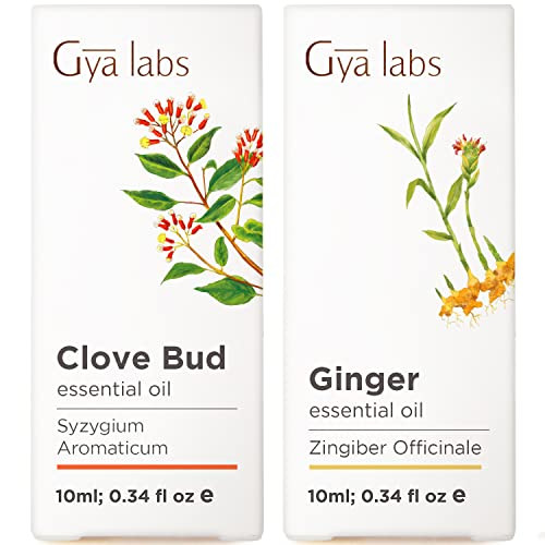 Gya Labs Clove Bud and Ginger Essential Oil For Comfort Set Aromatherapy Grade Essential Oils Set 2X10Ml Gya Labs