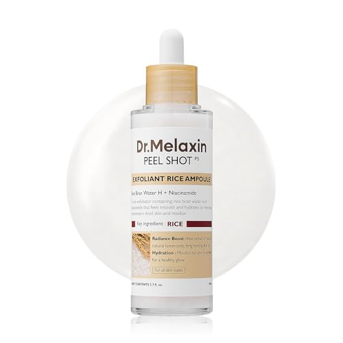 Dr.Melaxin Peel Shot Glow White Rice Peeling Ampoule Soft Exfoliating Face And Dead Skin Cells Remover For All Skin Types Korean Skin Care 80Ml