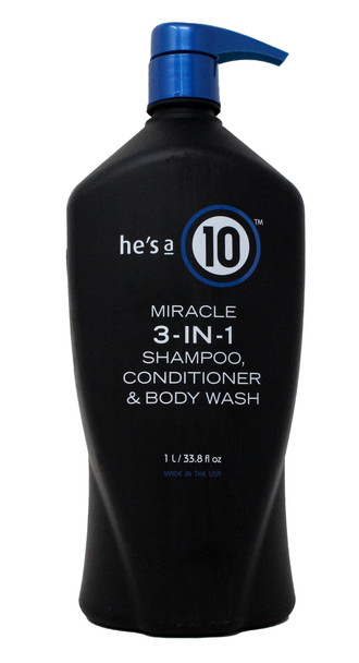 It'S A 10 Haircare He'S A 10 Miracle 3In1 Shampoo Conditioner and Body Wash 1 Liter