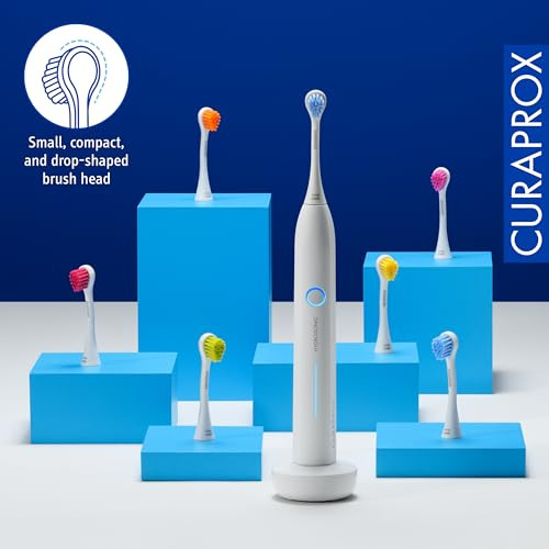 Curaprox Hydrosonic Brush Heads Rainbow Sensitive Duo " For Gentle Gum Care and Effective Plaque Removal Yellow/Pink 2Pack Compatible With All Curaprox Sonic Models Swiss Made