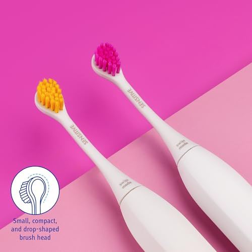 Curaprox Hydrosonic Brush Heads Rainbow Sensitive Duo " For Gentle Gum Care and Effective Plaque Removal Yellow/Pink 2Pack Compatible With All Curaprox Sonic Models Swiss Made