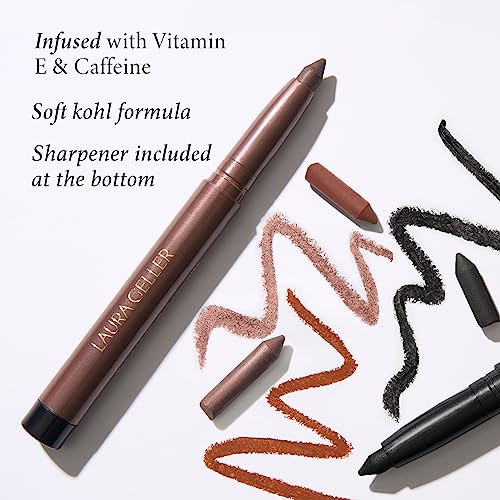 Laura Geller York Kajal Longwear Kohl Eyeliner Pencil Duo Dark Brown + Khaki Smooth Blendable Liner Infused With Caffeine