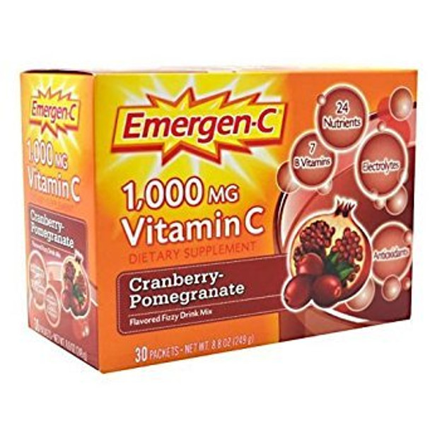 Alacer Emergen-C Cranberry Pomegranate - 30 Ct, Pack of 5 (image may vary)