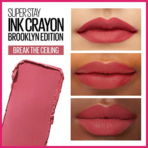 Maybelline York Maybelline Super Stay Ink Crayon Matte Longwear Lipstick Makeup Break The Ceiling 0.04 Ounce. 145 Break The Ceiling 0.04 Ounces Pack Of 2