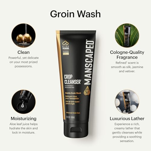 Manscaped Crop Cleanser Groin Wash Men'S Ultrapremium Invigorating Formula For BelowTheWaist Cleaning Refreshing Shower Gel For Men Infused With Vitamin E And Aloe Vegan Body Wash 6 Oz