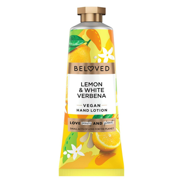 Love Beauty And Planet Beloved Lemon and White Verbena Vegan Hand Lotion Travel Size Moisturizing Hand Cream 1 1 Oz
