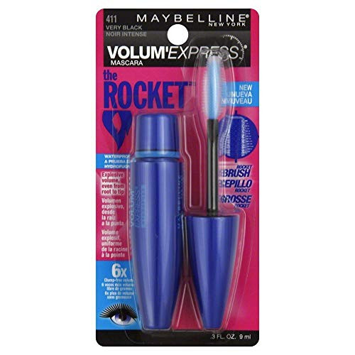 Maybelline York Volume' Express The Rocket Waterproof Mascara Very Black [411] 0.3 Oz Pack Of 2
