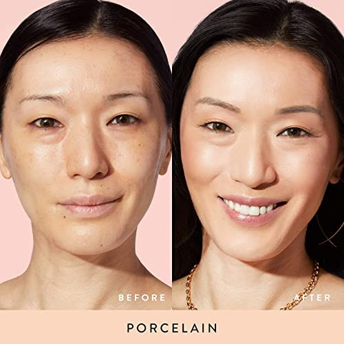 Laura Geller York Baked BalanceNGlow Illuminating Color Correcting Foundation Porcelain Retractable Airbrush Kabuki Brush 2 Pc