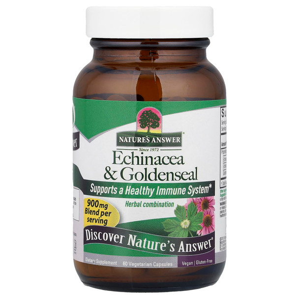 Nature'S Answer Echinacea/Goldenseal Herb and Root Vegetarian Capsules 60Count