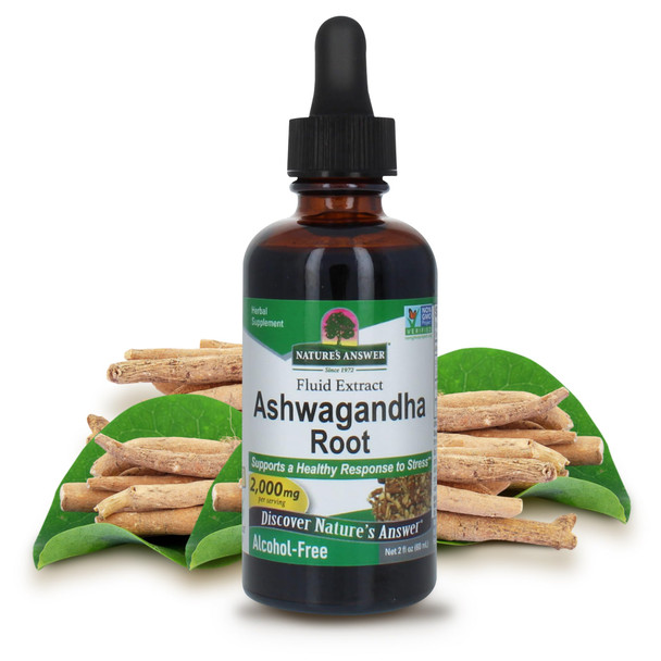 Nature'S Answer Ashwagandha Root Herbal Supplement Maintain Healthy Immune Function Supports Body Against Stress GlutenFree AlcoholFree and Vegan 2Oz