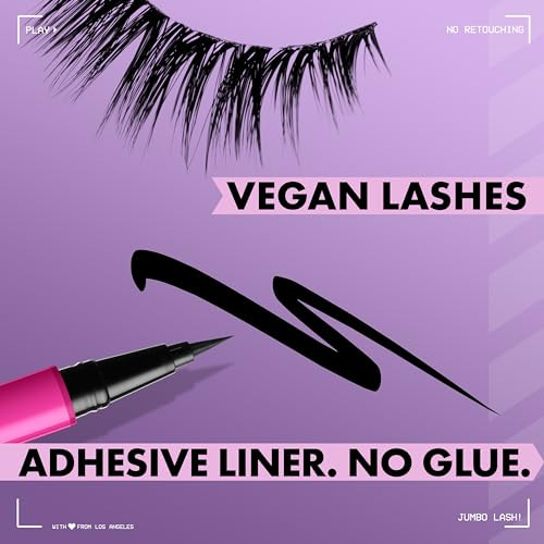 Nyx Professional Makeup Jumbo Lash Vegan False Eyelashes Up To 12Hr Wear Reusable Fake Lashes Glam Accent