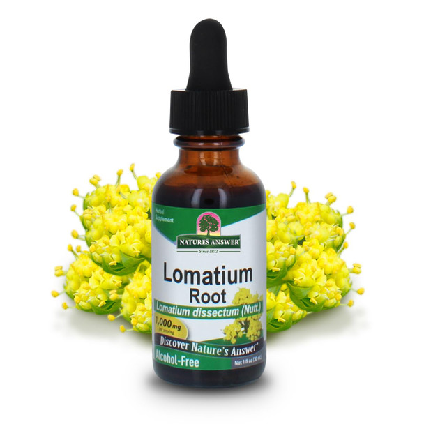 Nature'S Answer Lomatium Root Extract Lomatium Dissectum Natural Herbal Supplement Gluten AlcoholFree Ideal For Immunity Overall Health Wellbeing " 1000Mg 1 Fl Oz