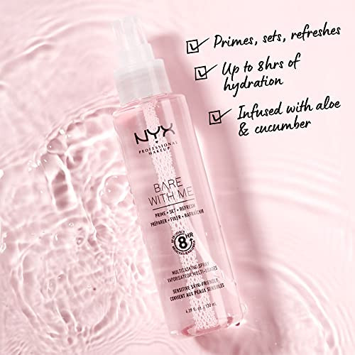 Nyx Professional Makeup Bare With Me Multitasking Face Primer and Makeup Setting Spray Hydrating Face Mist For Up To 8Hr Wear LongLasting Vegan Formula