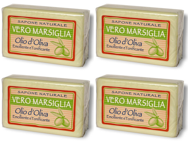 Nesti Dante Saponeria Nesti Firenze: Set Of Four"Vero Marsiglia" Natural Soap 5.29 Ounce 150Gr Packages Pack Of 4 [ Italian Import ]