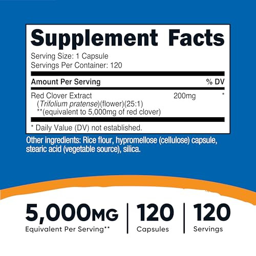 Nutricost Red Clover Blossoms Supplement For 120 Servings Per Bottle Red Clover Extract Vegan 120 Capsules