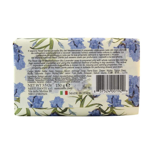 Nesti Dante Nesti Dante Lavanda Natural Soap Blu Del Mediterraneo Relaxing 5.29Oz 5.29 Ounce