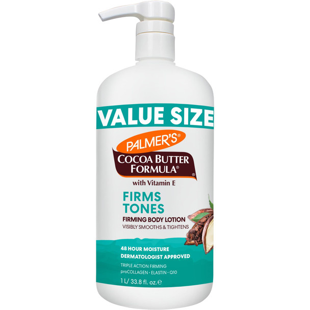 Palmer'S Cocoa Butter Formula Firming Body Lotion Skin Toning and Tightening Moisturizer With Collagen Elastin Q10 and Vitamin E 48Hour Moisture Vegan Friendly Dermatologist Approved 33.8 Fl Oz