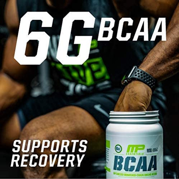 MusclePharm Essentials BCAA Powder, Post-Workout Recovery Drink, Lemon Lime, 30 Servings