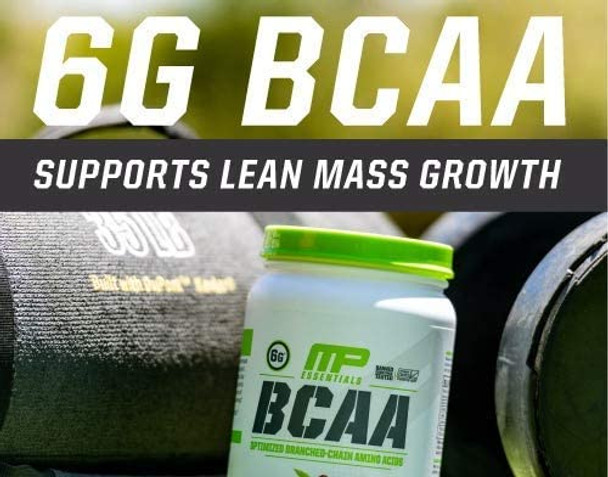 MusclePharm Essentials BCAA Powder, Post-Workout Recovery Drink, Orange Mango, 30 Servings