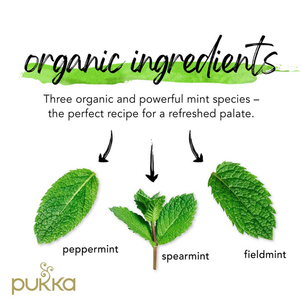 Pukka Organic Tea Bags, Three Mint Herbal Tea, Perfect for Cooling Refresh, 20 Count (Pack of 3) 60 Tea Bags