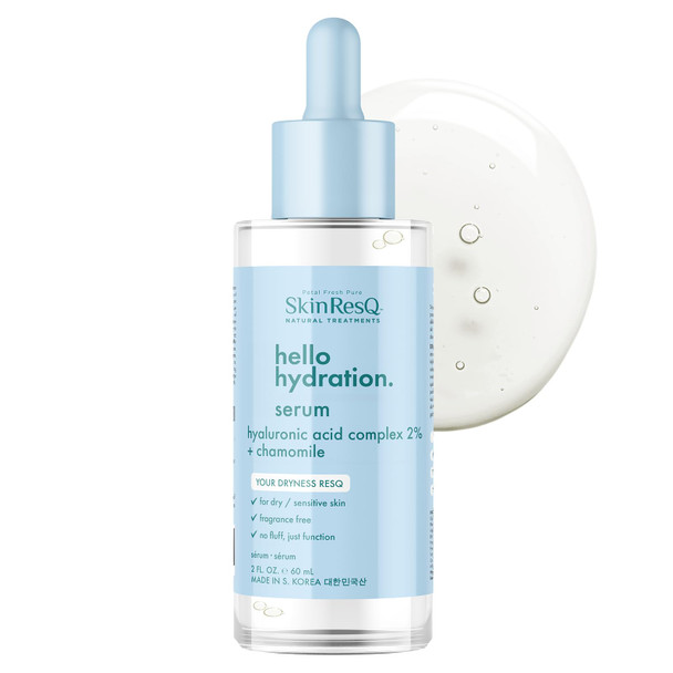 Petal Fresh Skin Resq Hello Hydration Serum Hydrating Facial Serum With 2% Hyaluronic Acid Complex And Chamomile Fragrance Moisturizing Serum For Dry Sensitive Skin Made In Korea 2 Oz