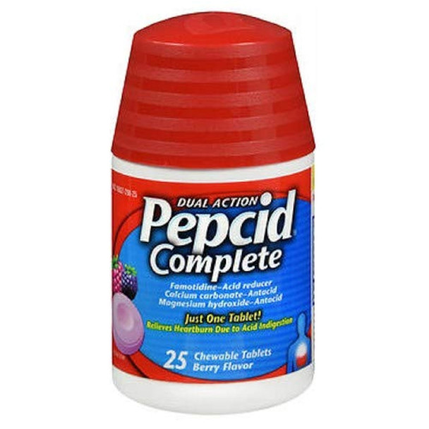 Pepcid Acid Reducer Complete Berry Chewable Tablets 25 Count 2 Pack