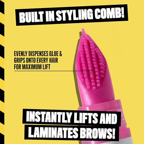 Nyx Professional Makeup The Brow Glue Crazy Lift Brow Lamination Gel With 16Hr Strong Hold and BuiltIn Styling Comb Clear Eyebrow Gel