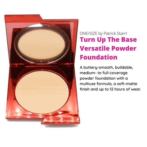 One Size One Size Patrick Starrr Turn Up The Base Powder Foundation Medium 3 R Medium Rosy Undertones Face Pressed Powder Makeup Foundation MediumToFull Coverage Soft Matte Finish