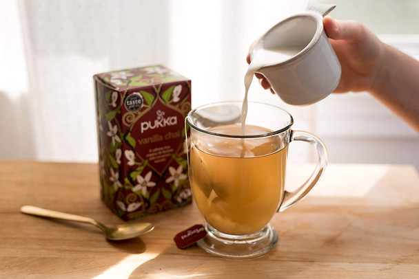 Pukka Organic Tea Bags, Vanilla Chai Herbal Tea with Cinnamon & Cardamom, Perfect for Caffeine- Pick-me Up, 20 Count (Pack of 6) 120 Tea Bags