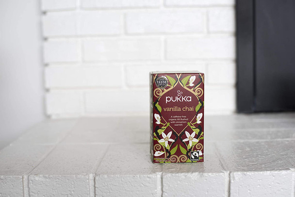 Pukka Organic Tea Bags, Vanilla Chai Herbal Tea with Cinnamon & Cardamom, Perfect for Caffeine- Pick-me Up, 20 Count (Pack of 6) 120 Tea Bags