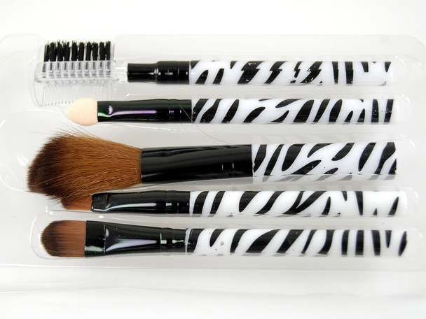 Profusion Cosmetics Profusion 5Pc Make Up Brush Set "White Zebra" Design Distinguished MakeUp Brush By Profusion