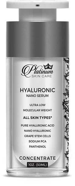 Platinum Skin Care Hyaluronic Nano Grape Stem Serum 1 Oz