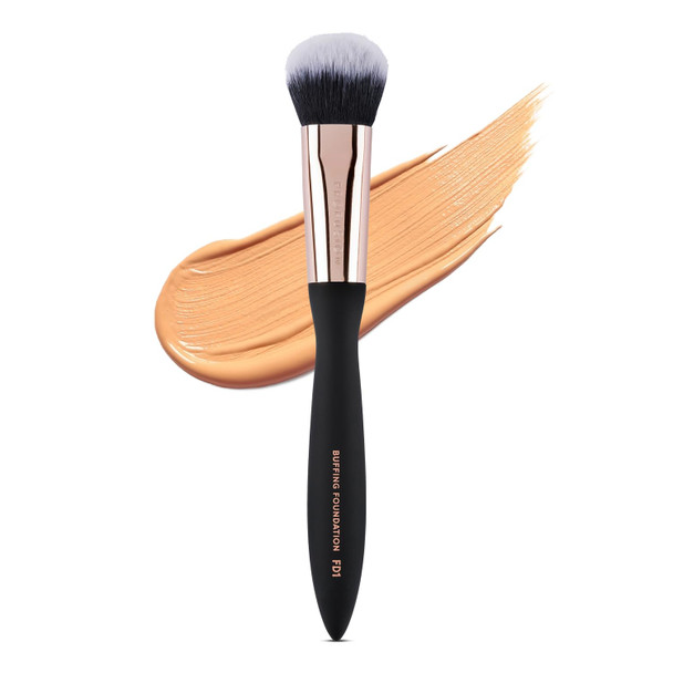 Profusion Cosmetics Artistry Series Buffing Foundation Brush Luxurious Soft Touch Matte Finish And Waved Handle With Optimum Grip For Lightweight Feel Perfect For Professional Artist And Self Use