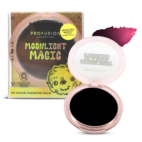 Profusion Cosmetics Monster Bash Ph Color Changing Face and Lip Balm LongWearing Creamy Hydrating Blush Balm LightWeight Blendable Color Vegan and CrueltyFree Makeup Moonlight Magic