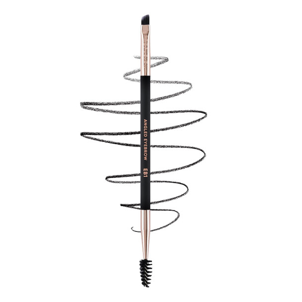 Profusion Cosmetics Professional DualEnded Spoolie Angled Eyebrow Brush For Precision Application And Blending Of Eye Brow Powders Waxes And Gels