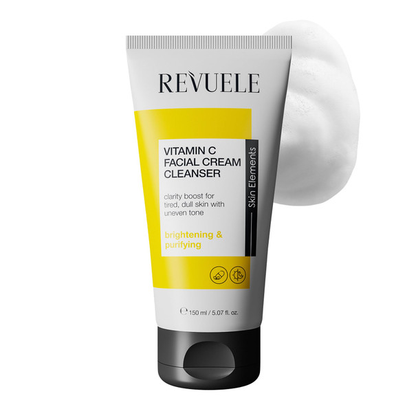 Revuele Vitamin C Facial Cream Cleanser " Gentle Daily Face Wash For Brightening and Hydration 5.07 Fl.Oz Vegan and CrueltyFree