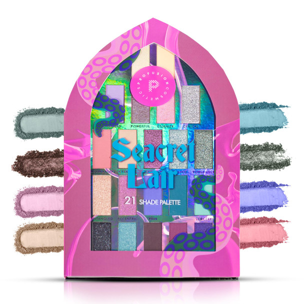 Profusion Cosmetics Sea Witch 21 Colors Eyeshadow Palette Highly Pigmented MultiFinish Shades LongWearing Formula Blendable And Buildable Eye Makeup For Eye Catching Looks
