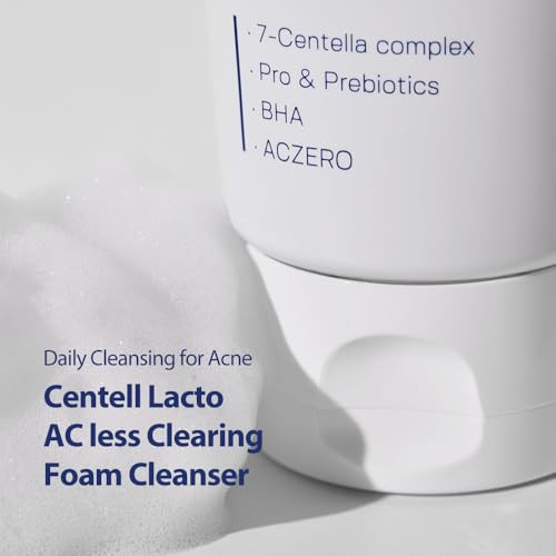 Sungboon Editor Centell Lacto Ac Less Clearing Foam Cleanser Acne Face Wash For Oily Skin Exfoliating Acne Treatmemt With Probiotics and Bha Deep Pore Cleanser Korean Skin Care