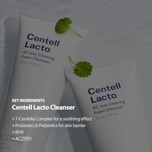 Sungboon Editor Centell Lacto Ac Less Clearing Foam Cleanser Acne Face Wash For Oily Skin Exfoliating Acne Treatmemt With Probiotics and Bha Deep Pore Cleanser Korean Skin Care