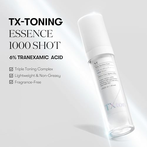 Vt Cosmetics Tx Toning Essence 1000 Shot Tranexamic Acid Serum With Niacinamide Glutathione For Radiant Skin Face Dark Spots Sun Spots Age Spots Acne Scar Korean Skin Care 1.01 Fl. Oz.