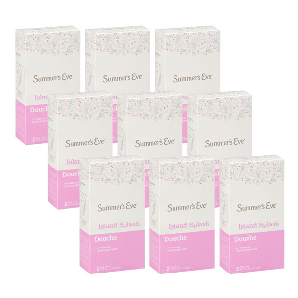 Summer'S Eve Island Splash Feminine Cleansing Douche Odor Control Ph Balanced Gynecologist Tested Fresh Scent 4.5 Ounce Each 2 Count Pack Of 9
