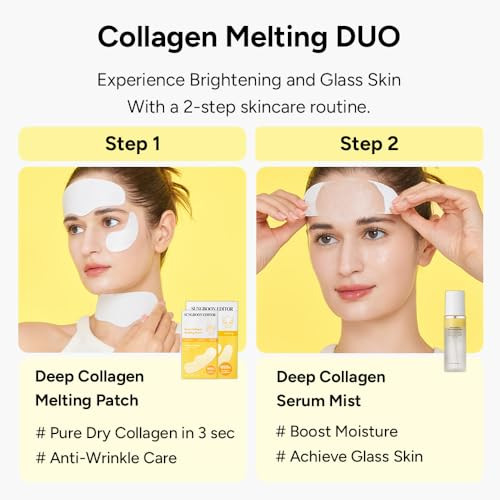Sungboon Editor Melting Collagen Set Deep Collagen Melting Patch Barrier Serum Mist Real Collagen Care For Puffy Eyes And Neck Wrinkles Best Gifts For Mom Skincare Sets For Mom 6Pcs