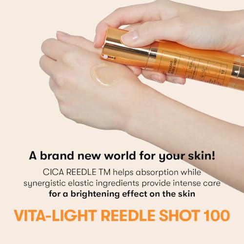 Vt Cosmetics VitaLight Reedle Shot 100 Serum With Vitamin C Capsules Vitamin E Hydrating Care Korean Skincare For Sensitive Skin 1.69Fl Oz50Ml