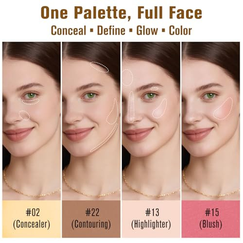 Ucanbe 26 Colors 4In1 MultiUse Face Palette LongLasting Makeup Palette With 8 Concealers 6 Contours 6 Highlighters And 6 Blushes All In One Palette High Coverage And TravelFriendly